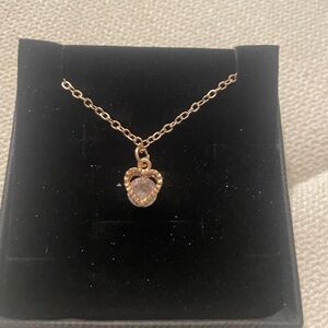 Elegant Gold Heart Pendant Necklace with cz stone